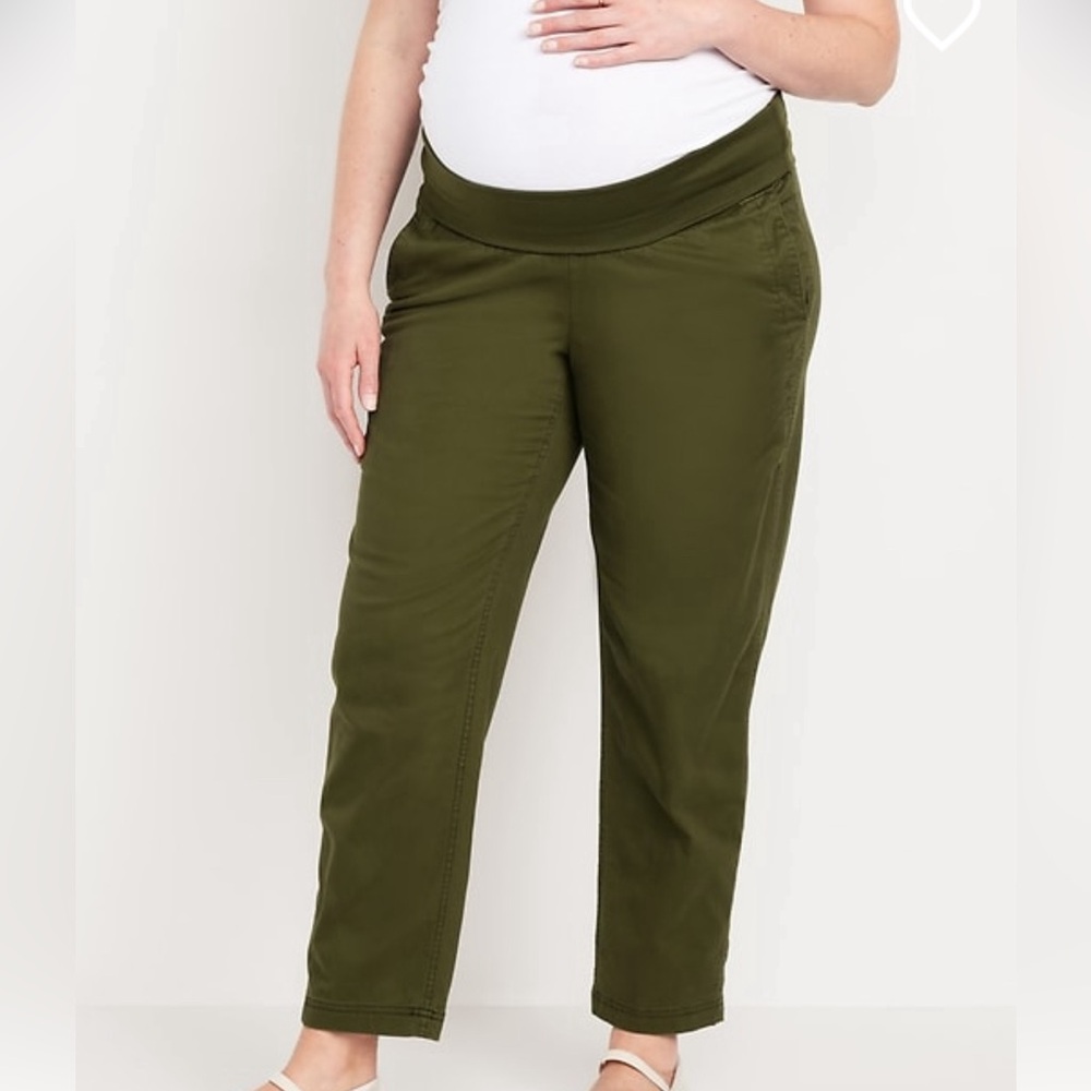 NEW! Old Navy Maternity Rollover-Waist OGC Chino Pants Sz. S Small. Conifer
